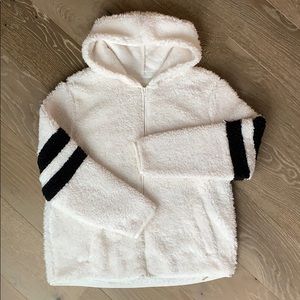 SO White/Black Sherpa Zip Up Hoodie, size xl